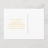 黄色モダン切り取り日付はがきを保存 案内ポストカード (裏面)