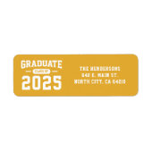 黄色モダン卒業差出人住所ラベル ラベル (正面)