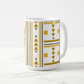 黄色モダン幾何マパターン（の模様が）あるグ コーヒーマグカップ (正面右)