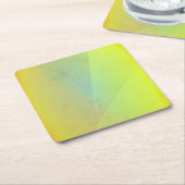 黄色モダン幾何階調 スクエアペーパーコースター (アングル)