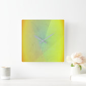 黄色モダン幾何階調 スクエア壁時計 (ホーム)