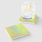 黄色モダン幾何階調 ストーンコースター (横)