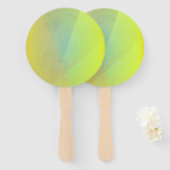 黄色モダン幾何階調 ハンドファン (正面&裏面)