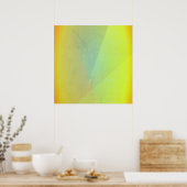 黄色モダン幾何階調 ポスター (キッチン)