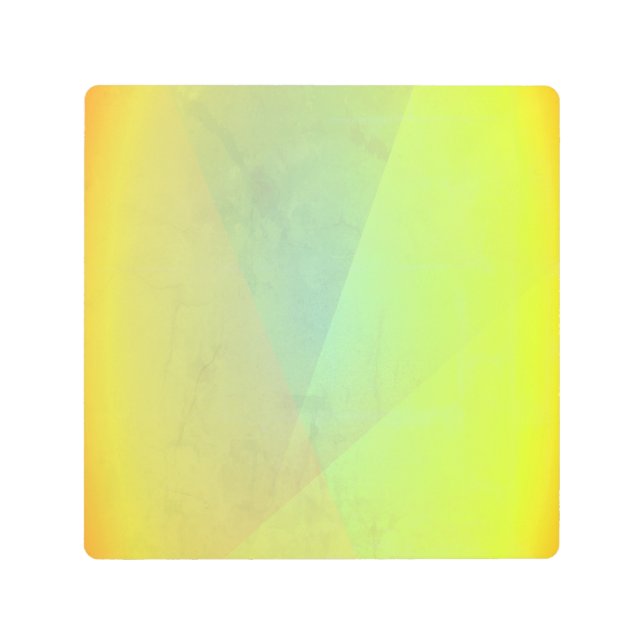 黄色モダン幾何階調 メタルプリント (正面)