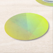 黄色モダン幾何階調 ラウンドペーパーコースター (アングル)