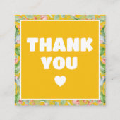 黄色モダン感謝していのフローラQrコードを注文 スクエア名刺 (正面)