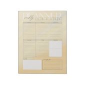 黄色モダン水彩週間プランナーメモ帳 ノートパッド (回転)