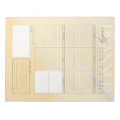 黄色モダン水彩週間プランナーメモ帳 ノートパッド (正面)