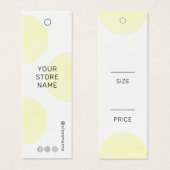 黄色モダン水色ソーシャルメディア価格ラベル (正面&裏面)