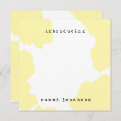 黄色モダン水色ベビー発表 招待状 (正面/裏面)