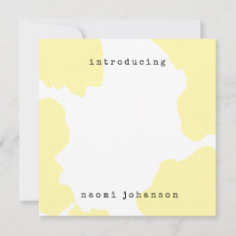 黄色モダン水色ベビー発表 招待状