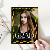 黄色モダン波状枠のグラデーション2 Photo Gradation 案内状