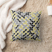 黄色モダン灰色の幾何学的メタボールパターン クッション (ブランケット)