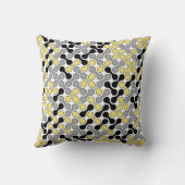 黄色モダン灰色の幾何学的メタボールパターン クッション (裏面)