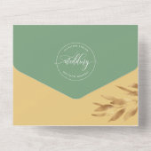 黄色モダン灰色結婚（穴あきRSVP付き） オールインワン招待状 (裏面)