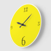 黄色モダン無地の色基本ミニマル主義 ラージ壁時計 (傾斜)