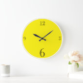 黄色モダン無地の色基本ミニマル主義 ラージ壁時計 (ホーム)