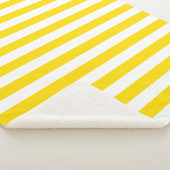 黄色モダン白ストライプのカスタムテンプレート大 シェルパブランケット (3/4)