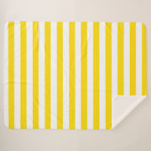 黄色モダン白ストライプのカスタムテンプレート大 シェルパブランケット (正面(横))