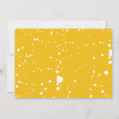 黄色モダン絵を描（ばちゃばちゃ）跳ねる写真卒業 案内状 (裏面)