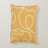 黄色モダン線ミニマルブラシストローク アクセントクッション (裏面(縦))