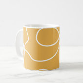 黄色モダン線ミニマルブラシストローク コーヒーマグカップ (正面左)