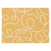 黄色モダン線ミニマルブラシストローク テーブルクロス (正面(横))