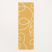 黄色モダン線ミニマルブラシストローク ヨガマット (正面)