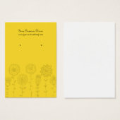 黄色モダン花カスタムイヤリングカード (正面&裏面)