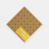 黄色モダン茶色のパターンレトロカスタムウェディング スタンダードランチョンナプキン (角)