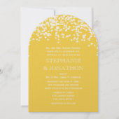 黄色モダン落下花びら結婚式招待状 招待状 (正面)