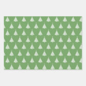 黄色モダン赤緑クリスマスツリーパターン ラッピングペーパーシート (正面3)