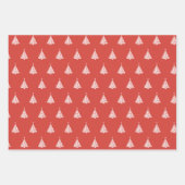 黄色モダン赤緑クリスマスツリーパターン ラッピングペーパーシート (正面2)