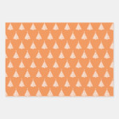 黄色モダン赤緑クリスマスツリーパターン ラッピングペーパーシート (正面)