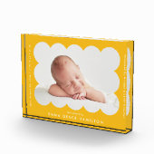 黄色モダン鱗片状の出産の発表 フォトブロック (右)