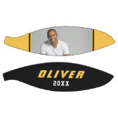 黄色モダン黒名前をカスタムする文字写真 バスケットボール (パネル)