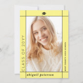 黄色モダン2025年卒業写真クラス 案内状 (正面)