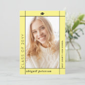 黄色モダン2025年卒業写真クラス 案内状 (スタンド正面)