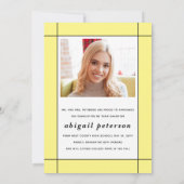 黄色モダン2025年卒業写真クラス 案内状 (裏面)