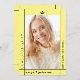黄色モダン2025年卒業写真クラス 案内状