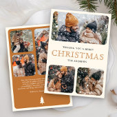 黄色モダン6ミニマルフォトコラージュのクリスマス シーズンカード