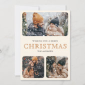 黄色モダン6ミニマルフォトコラージュのクリスマス シーズンカード (正面)