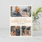 黄色モダン6ミニマルフォトコラージュのクリスマス シーズンカード (スタンド正面)