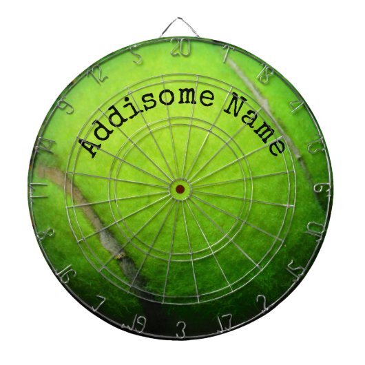 黄色モノグラムのテニスボールのパーソナライズ ダーツボード (正面)