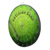 黄色モノグラムのテニスボールのパーソナライズ ダーツボード (正面右)