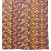 黄色ユニークいルーペはかりで測模様 シャワーカーテン (正面)