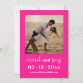 黄色ユニークの書はっきりした道の写真の日付を保存 招待状 (裏面)