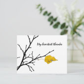 黄色ライムの木の葉 ポストカード (スタンド正面)