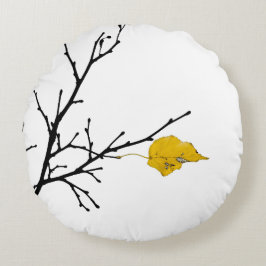 黄色ライムの木の葉 ラウンドクッション